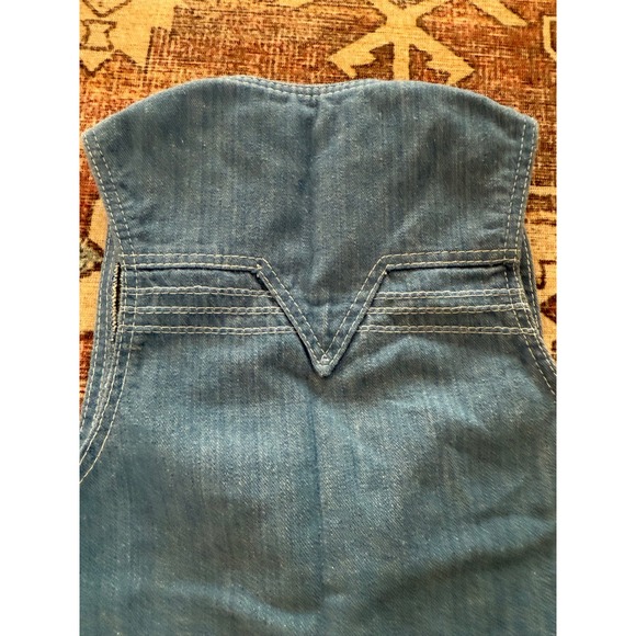 Vintage Live Ins Kids Denim Vest Light Wash Western Made in USA Size S 8/10 - Picture 5 of 7